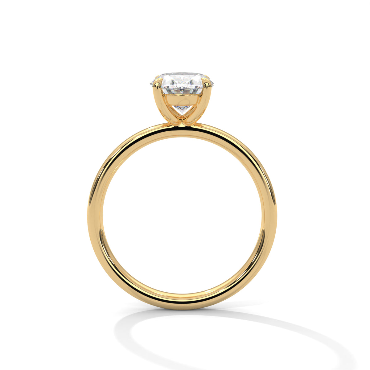Oval Cut Moissanite Solitaire Ring 14K & 18K Gold Plating Custom Ring
