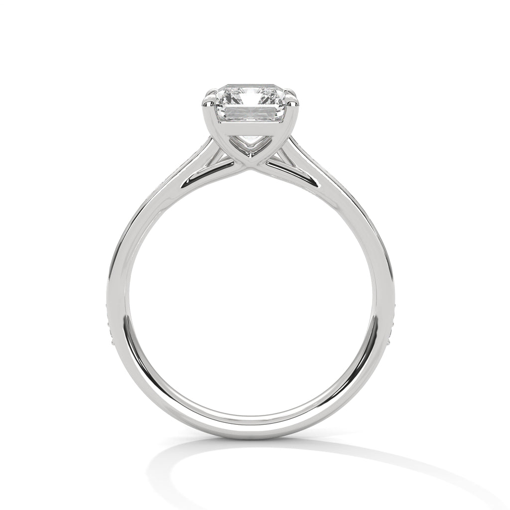 Valencia Radiant Cathedral Pavé Engagement Ring