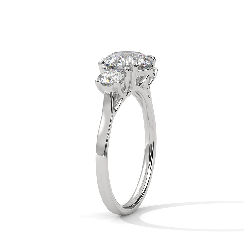 Vivienne Three-Stone Moissanite Engagement Ring