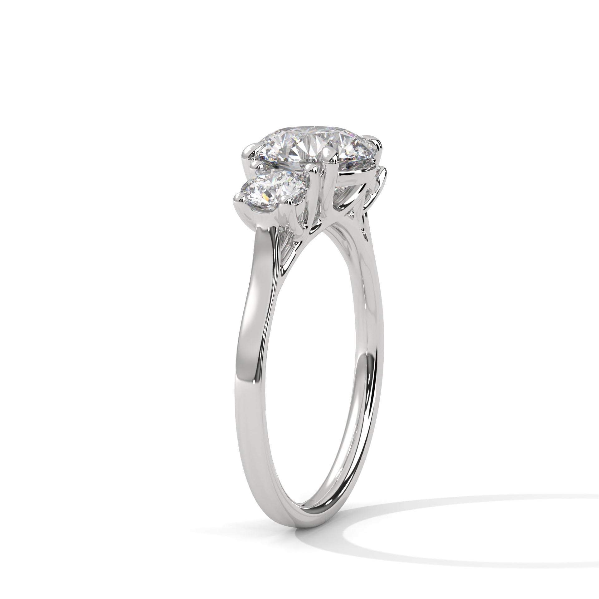 Vivienne Three-Stone Moissanite Engagement Ring
