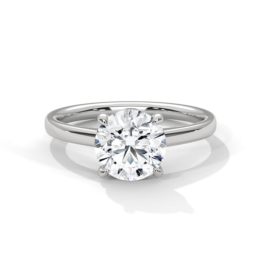 Celeste Classic Cathedral Solitaire Moissanite Engagement Ring