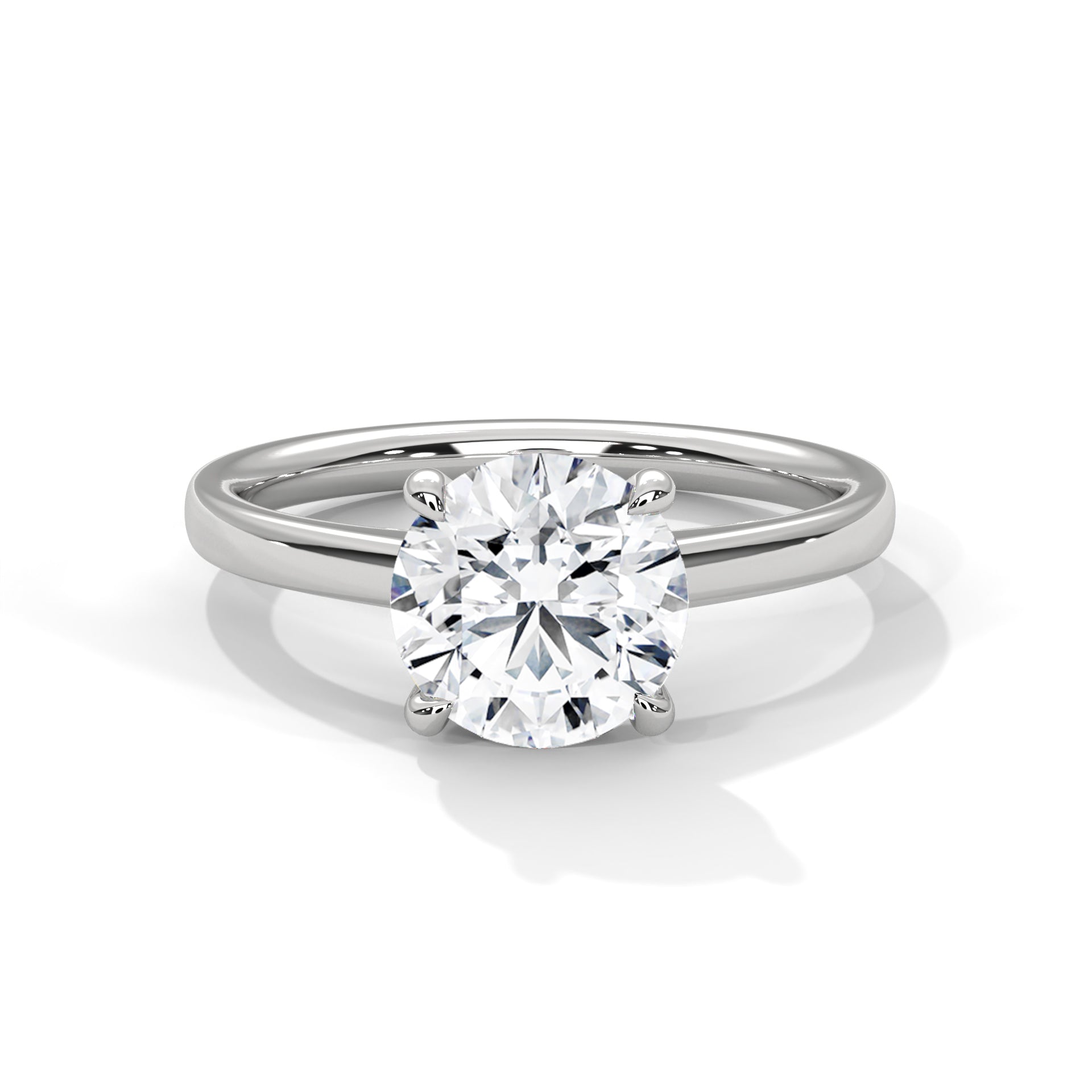 Celeste Classic Cathedral Solitaire Moissanite Engagement Ring