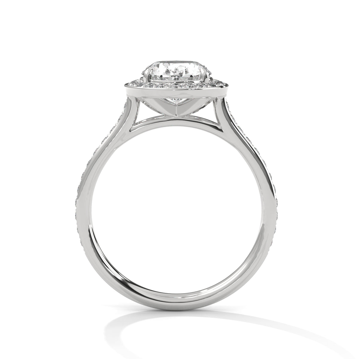 Oval Halo Moissanite Fashionable luxurious trendy Engagement Ring
