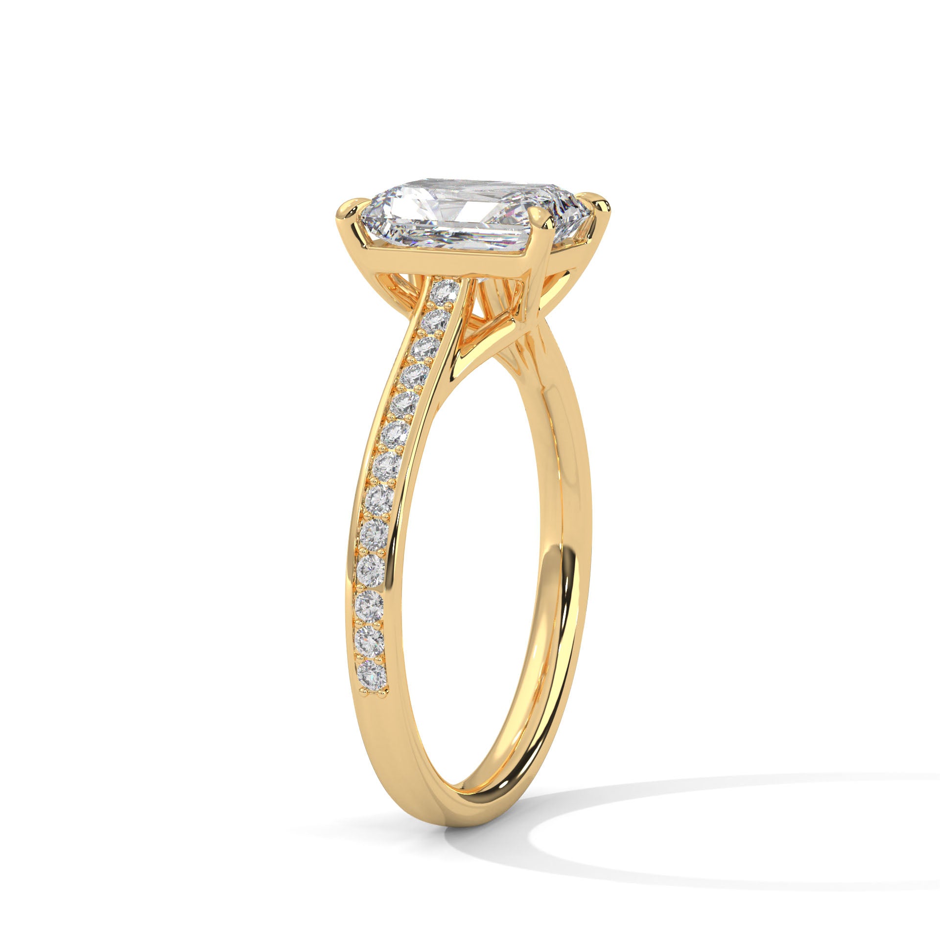 Valencia Radiant Cathedral Pavé Engagement Ring