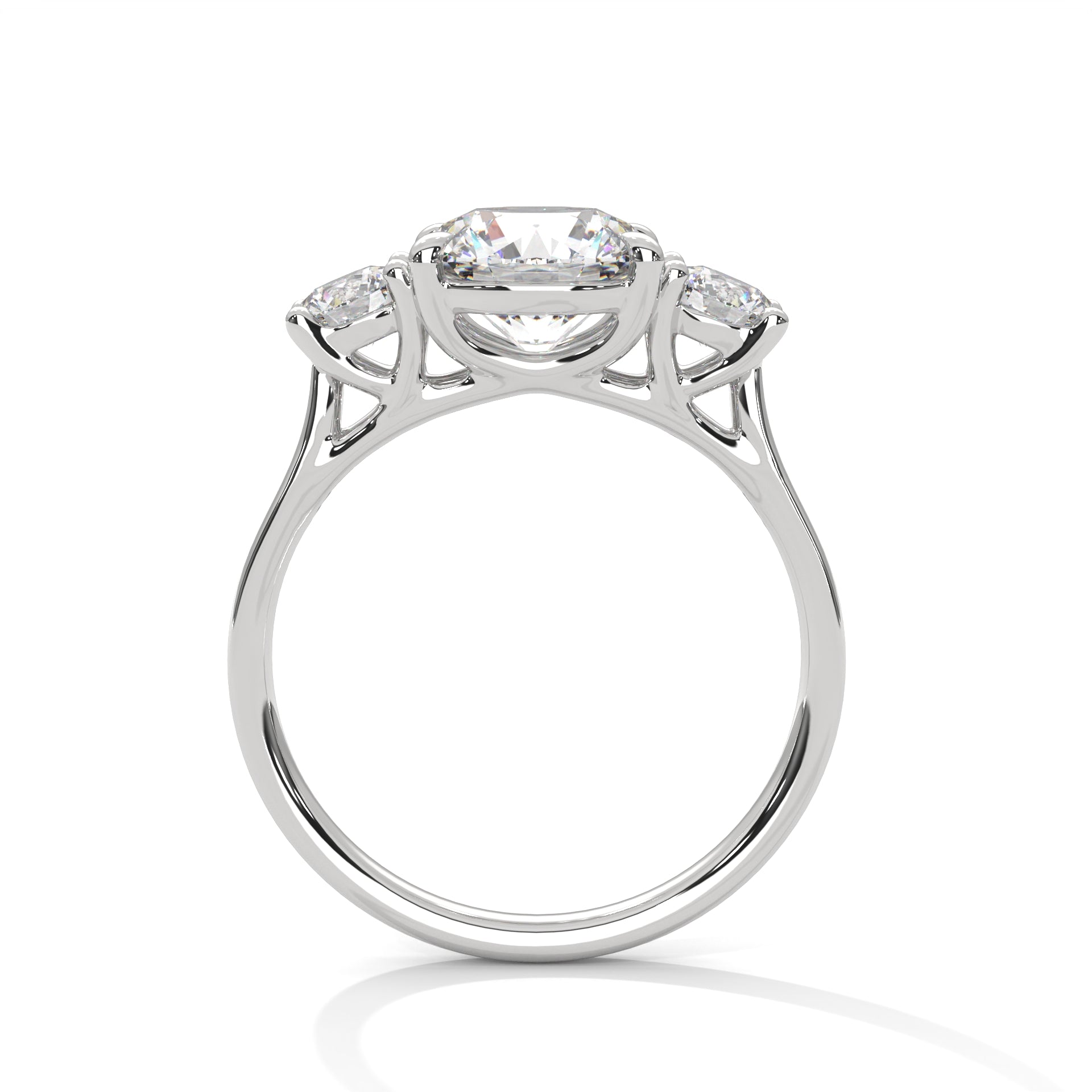 Vivienne Three-Stone Moissanite Engagement Ring