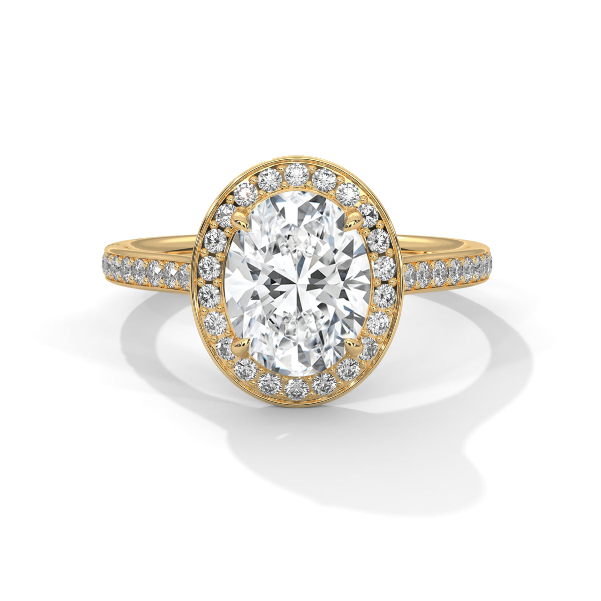 Oval Halo Moissanite Fashionable luxurious trendy Engagement Ring