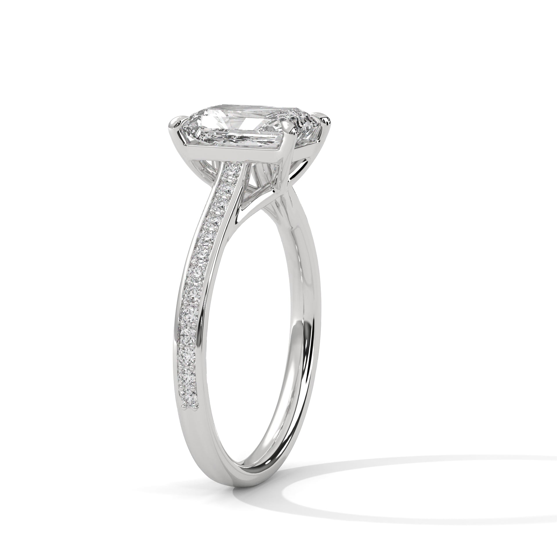 Valencia Radiant Cathedral Pavé Engagement Ring
