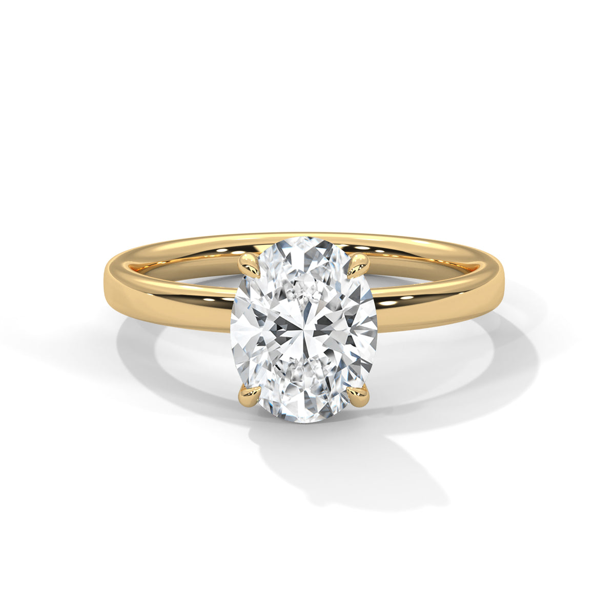 Oval Cut Moissanite Solitaire Ring 14K & 18K Gold Plating Custom Ring