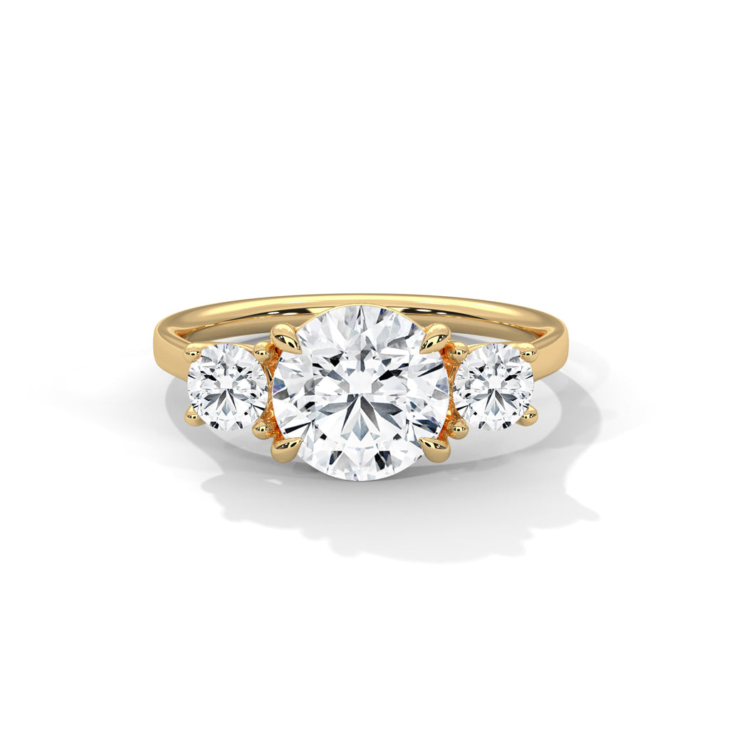 Vivienne Three-Stone Moissanite Engagement Ring