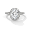 Oval Halo Moissanite Fashionable luxurious trendy Engagement Ring