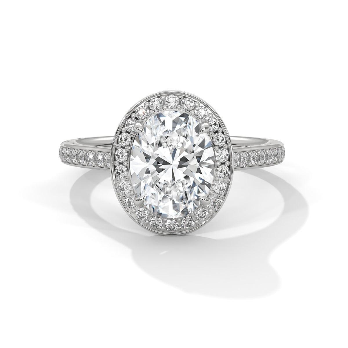 Oval Halo Moissanite Fashionable luxurious trendy Engagement Ring