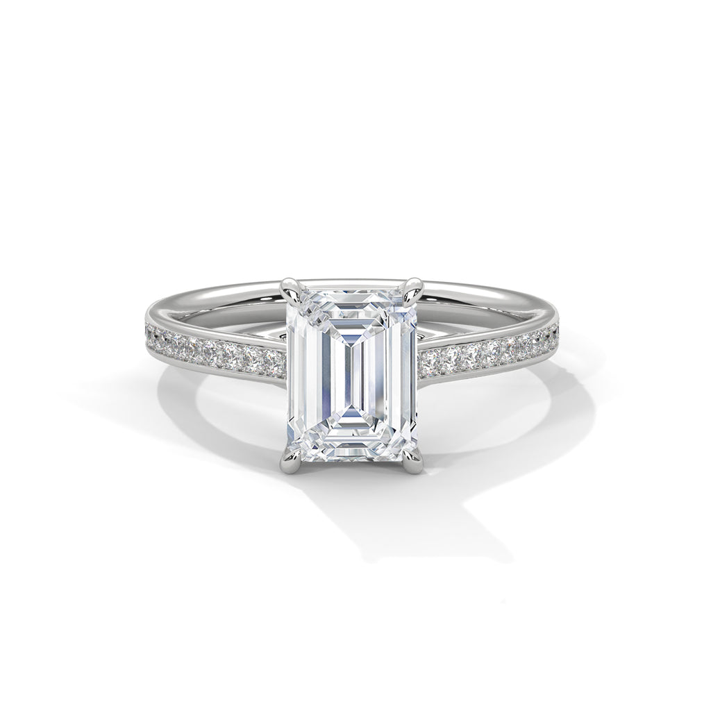 Valencia Radiant Cathedral Pavé Engagement Ring