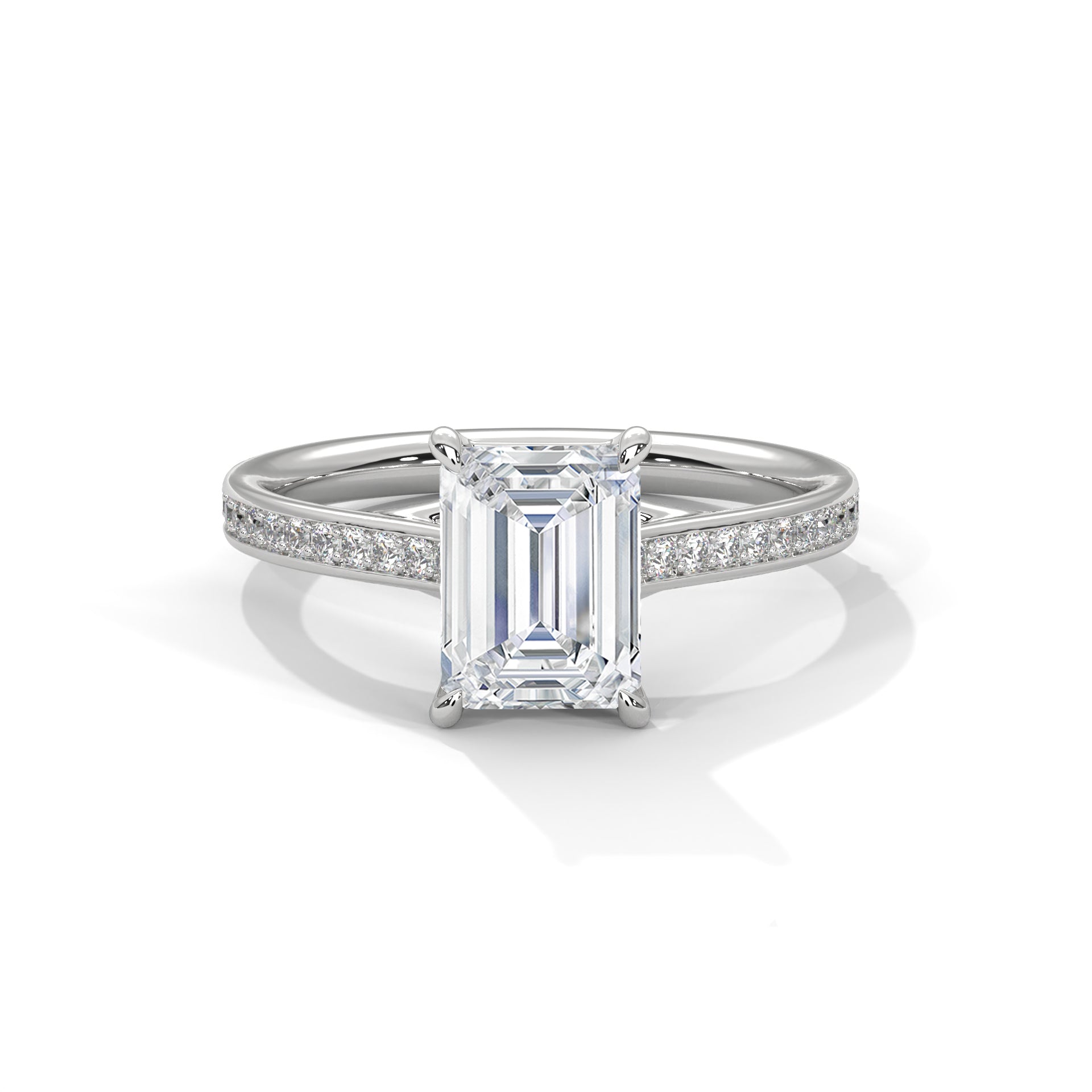 Valencia Radiant Cathedral Pavé Engagement Ring