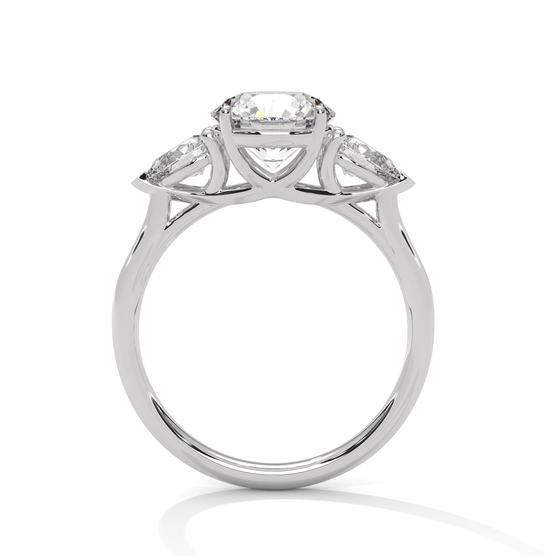 Vivienne Three Stone Moissanite Engagement Ring