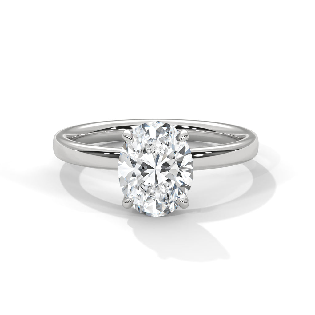 Oval Cut Moissanite Solitaire Ring 14K & 18K Gold Plating Custom Ring