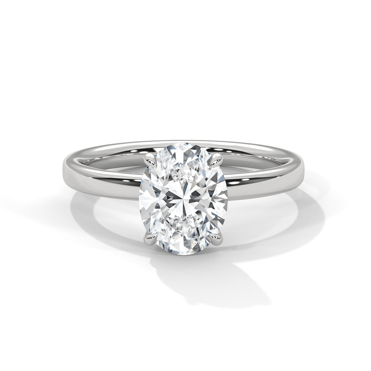Oval Cut Moissanite Solitaire Ring 14K & 18K Gold Plating Custom Ring