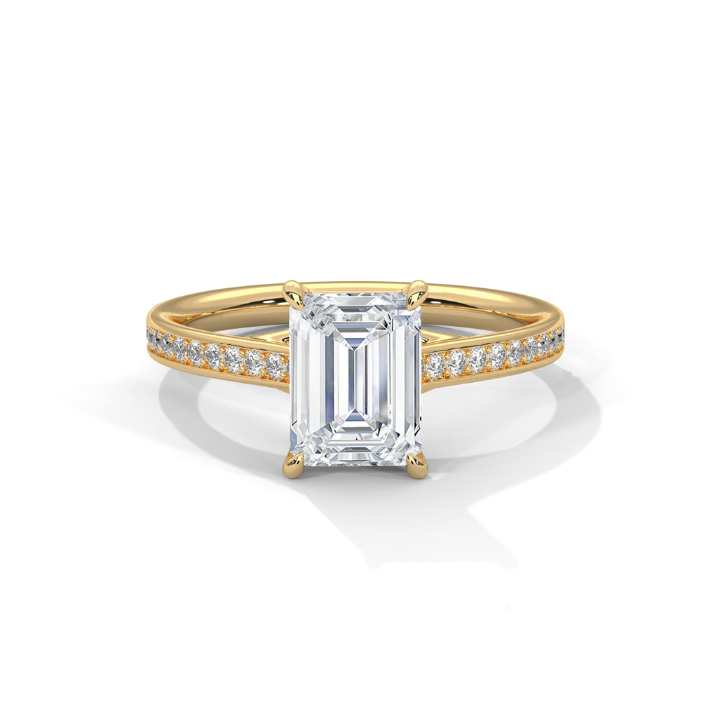 Valencia Radiant Cathedral Pavé Engagement Ring