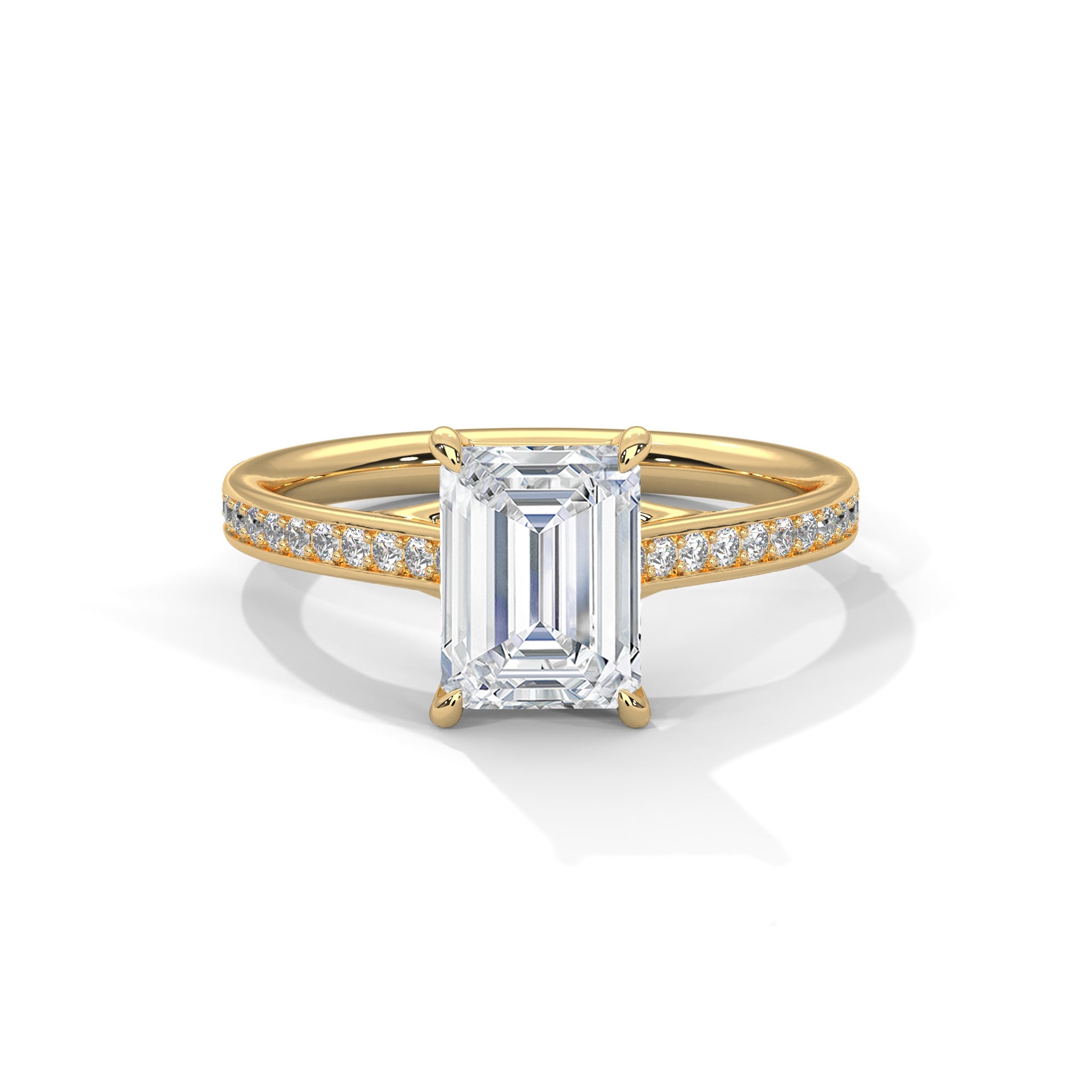 Valencia Radiant Cathedral Pavé Engagement Ring
