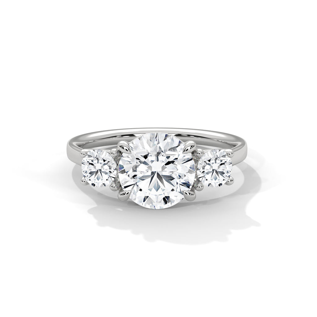 Vivienne Three-Stone Moissanite Engagement Ring