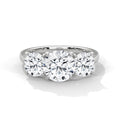 Three Stone Round Cut Moissanite luxurious Engagement Ring Custom design