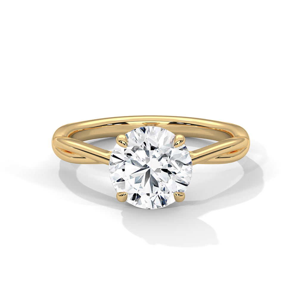 Infinity Twist Round Moissanite Engagement Ring