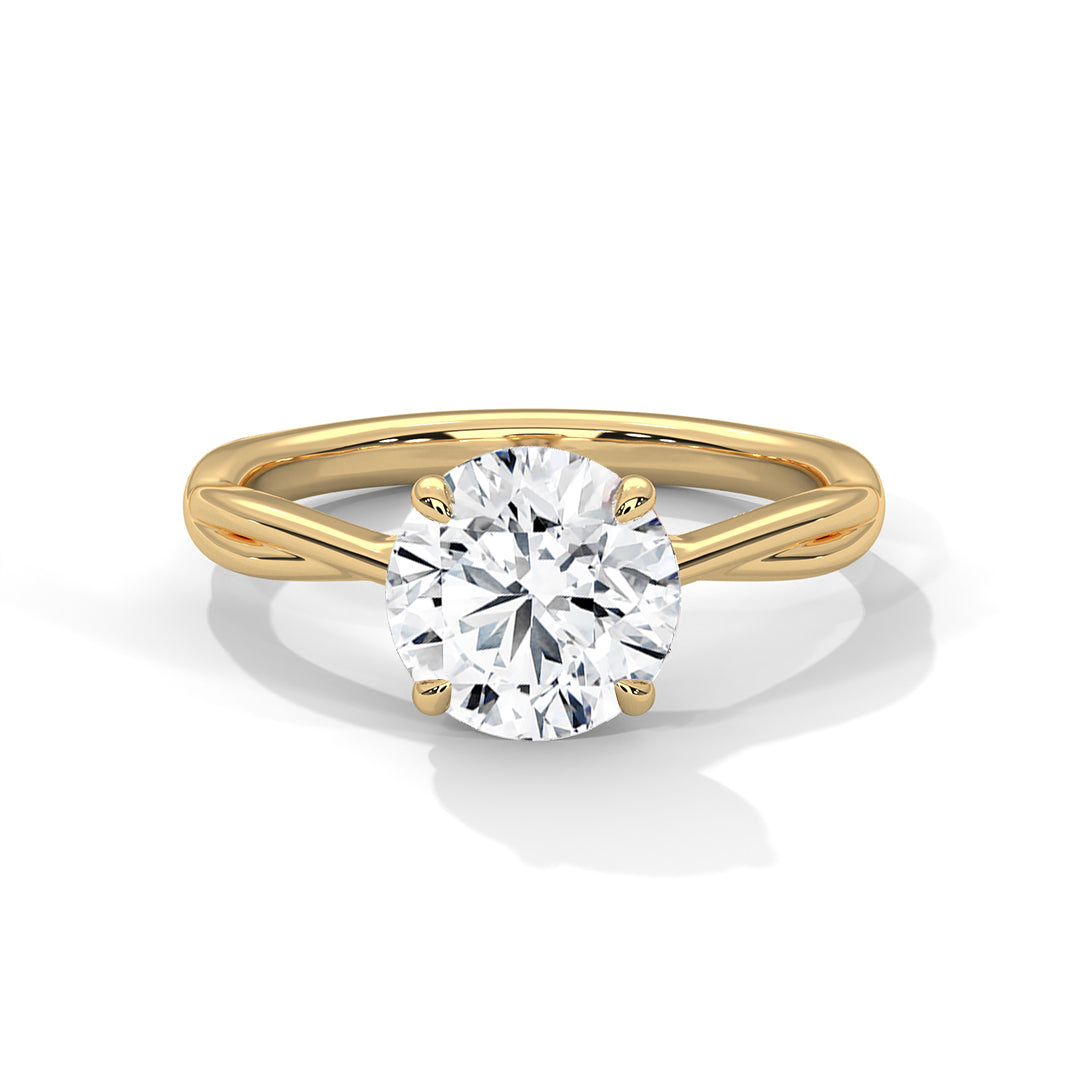 Infinity Twist Round Moissanite Engagement Ring