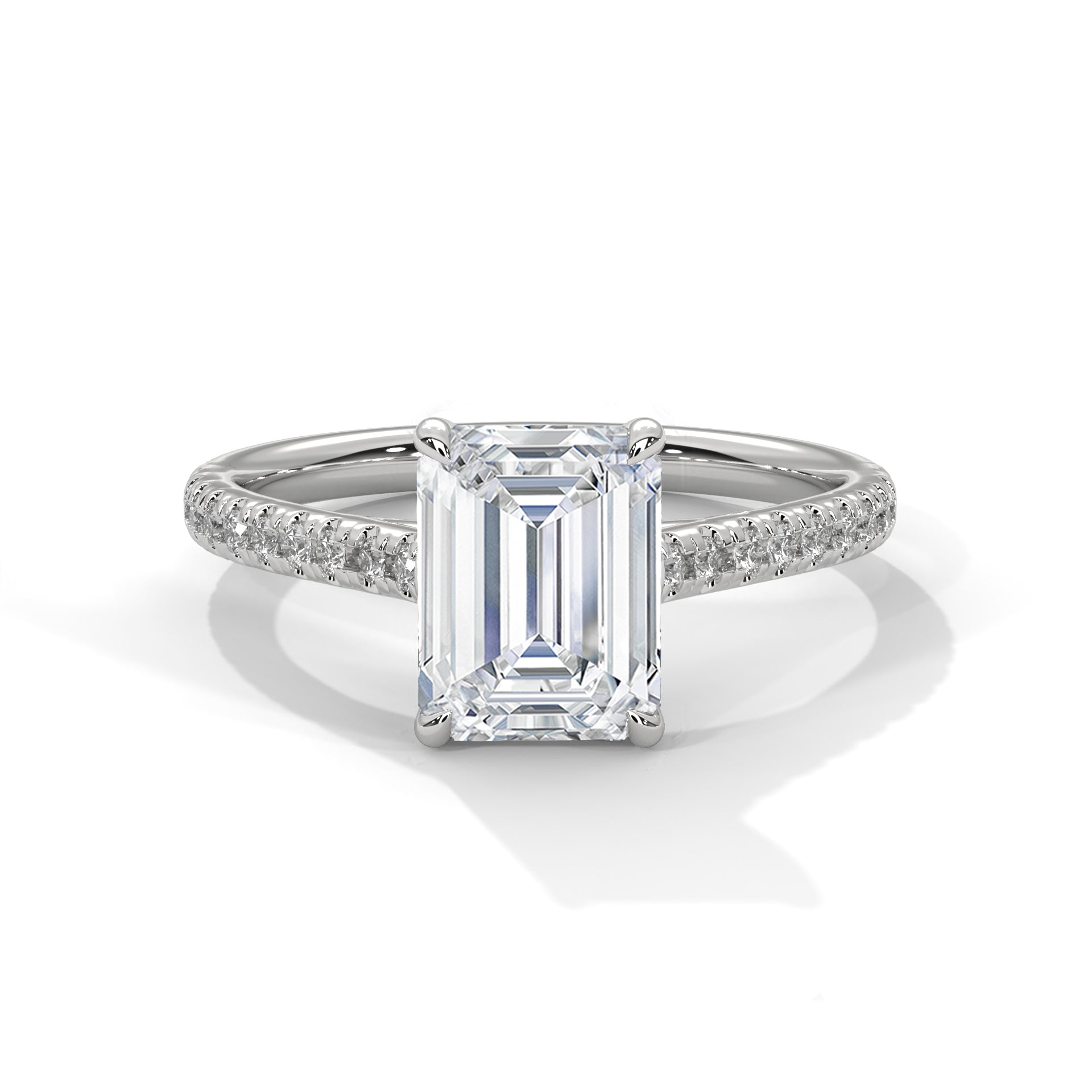 Valencia Emerald Cathedral Pavé Ring