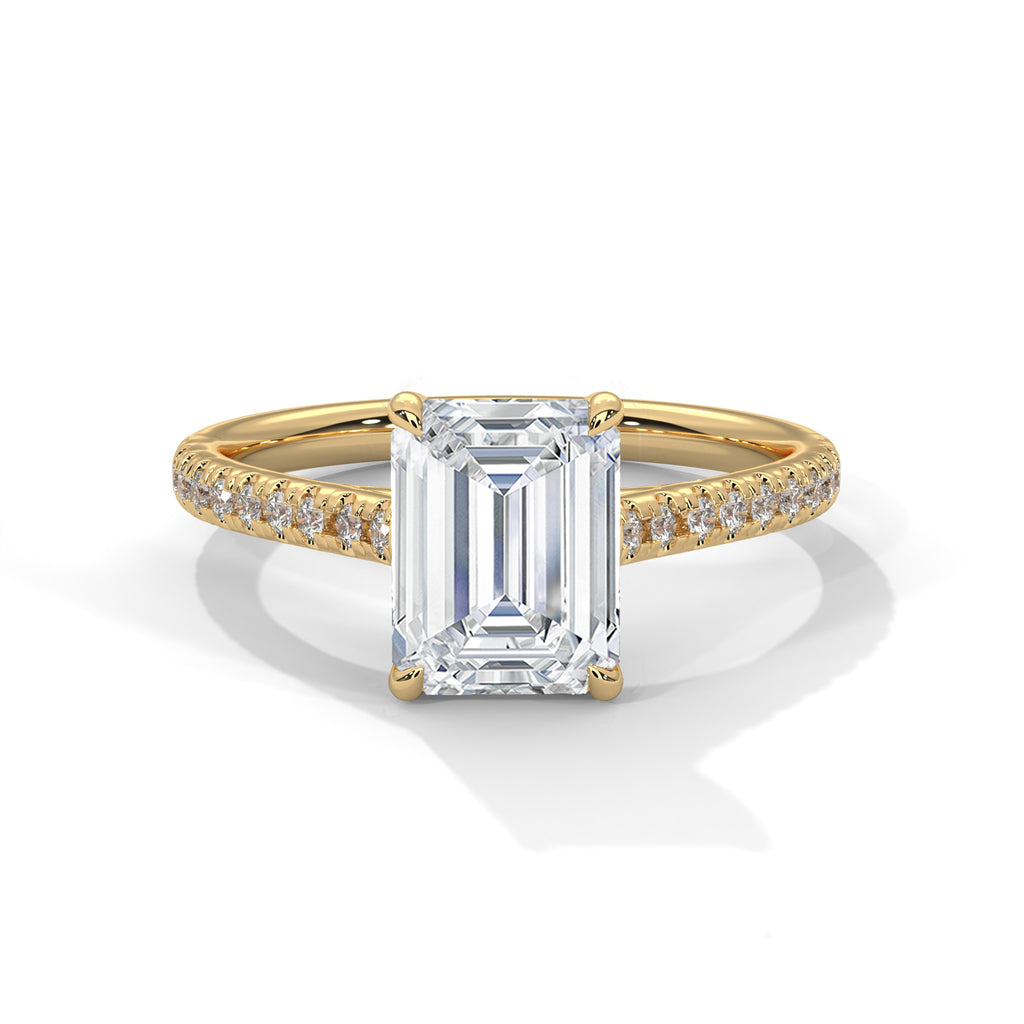 Valencia Emerald Cathedral Pavé Ring