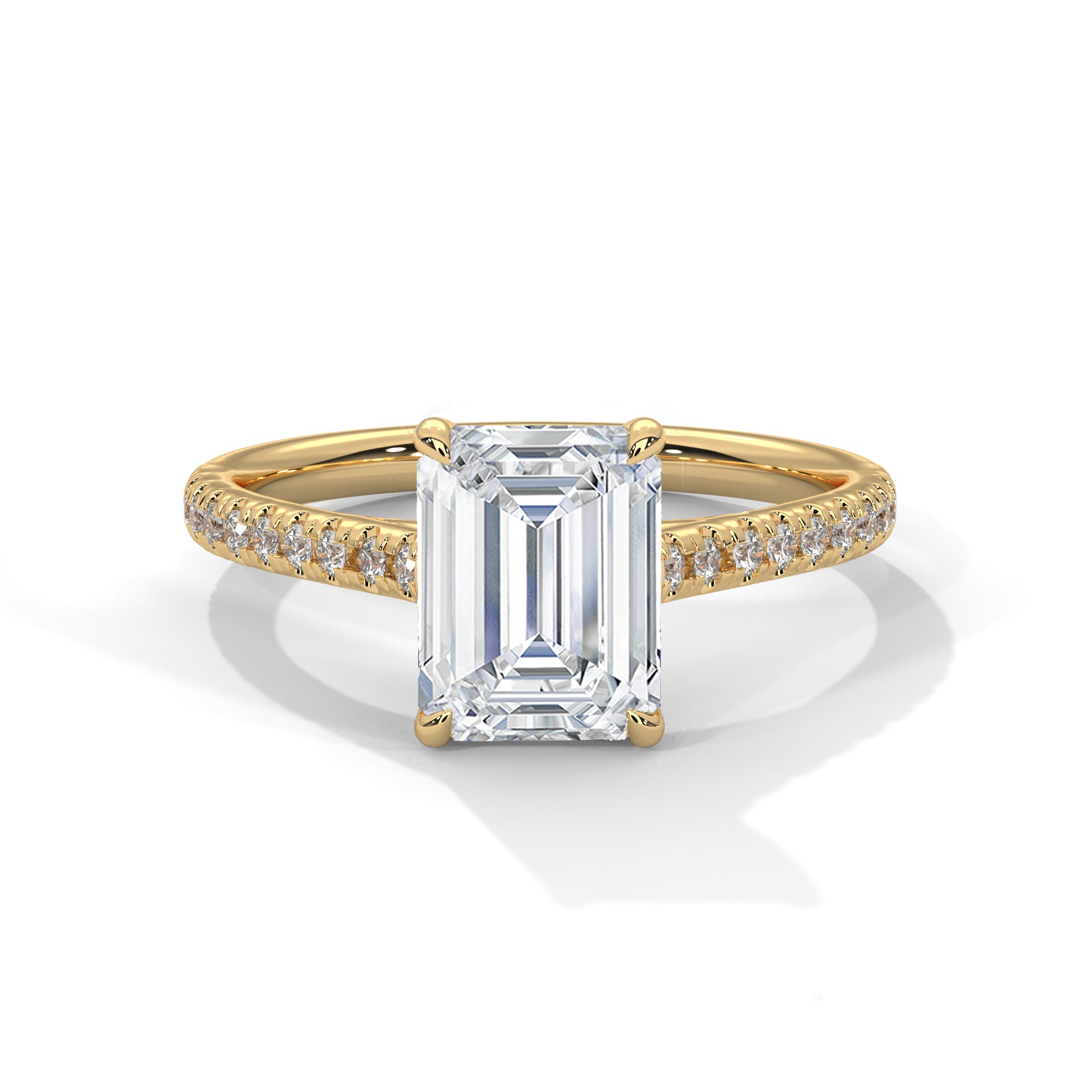 Valencia Emerald Cathedral Pavé Ring
