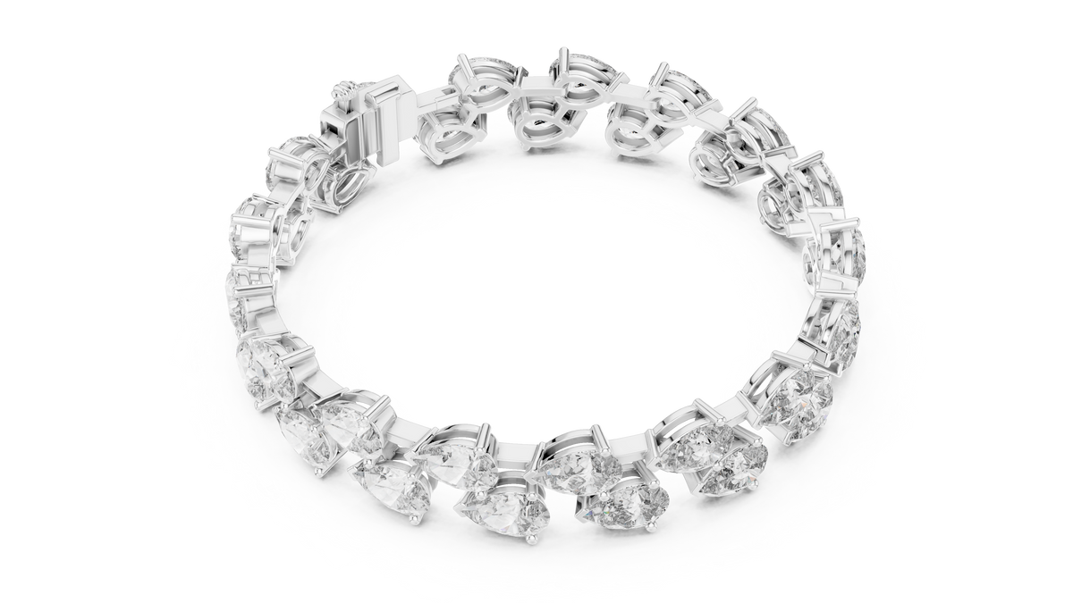 Pear-Shaped Tennis Bracelet | Luxury Diamond Bracelet Double-Row Tennis Bracelet