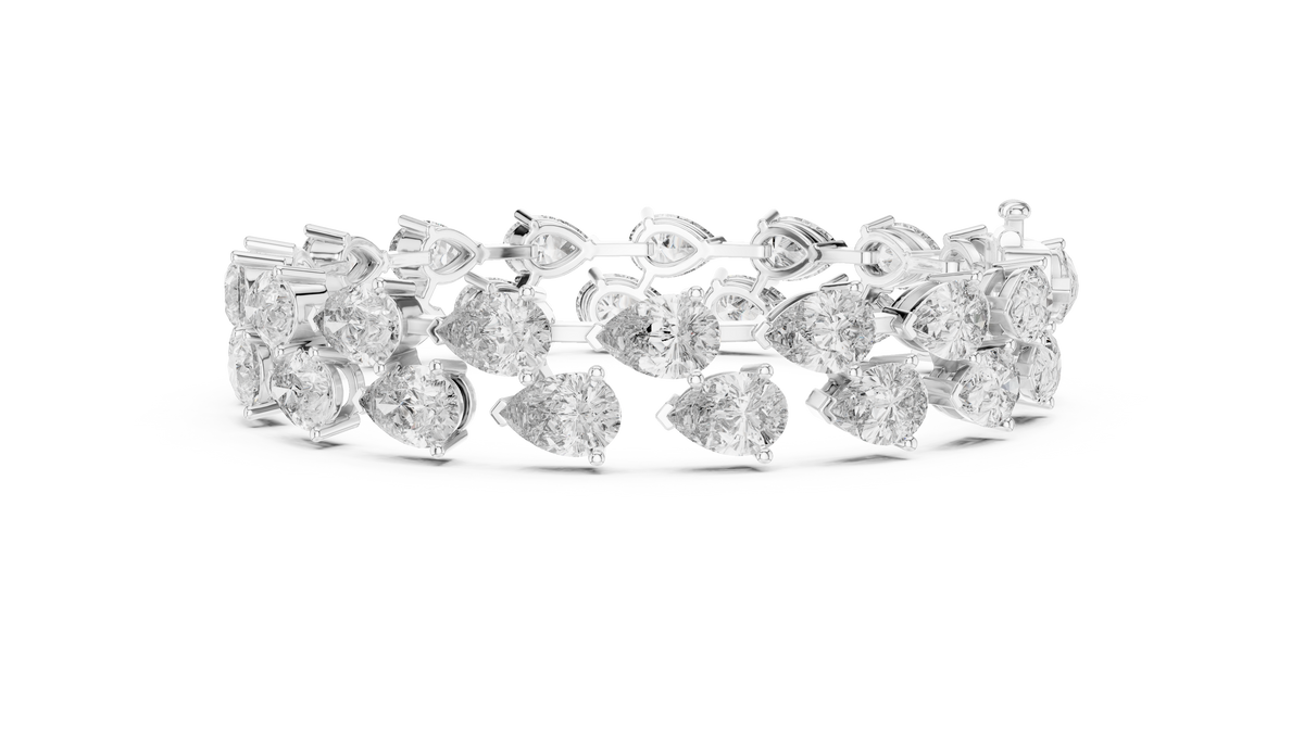 Pear-Shaped Tennis Bracelet | Luxury Diamond Bracelet Double-Row Tennis Bracelet