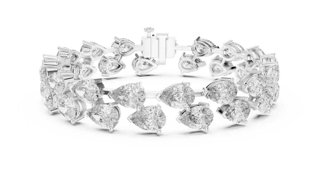 Pear-Shaped Tennis Bracelet | Luxury Diamond Bracelet Double-Row Tennis Bracelet
