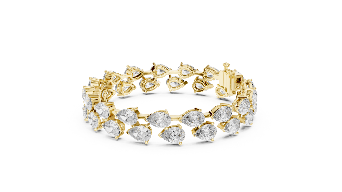 Pear-Shaped Tennis Bracelet | Luxury Diamond Bracelet Double-Row Tennis Bracelet