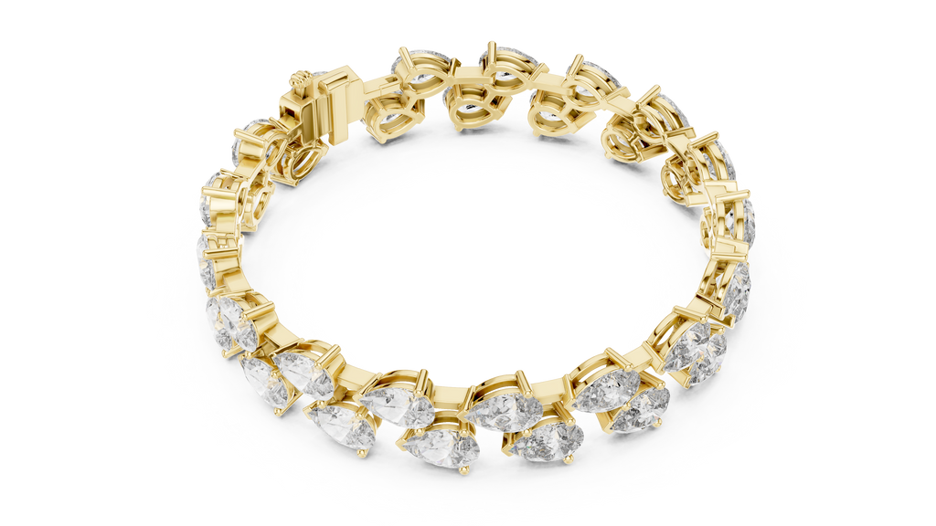Pear-Shaped Tennis Bracelet | Luxury Diamond Bracelet Double-Row Tennis Bracelet