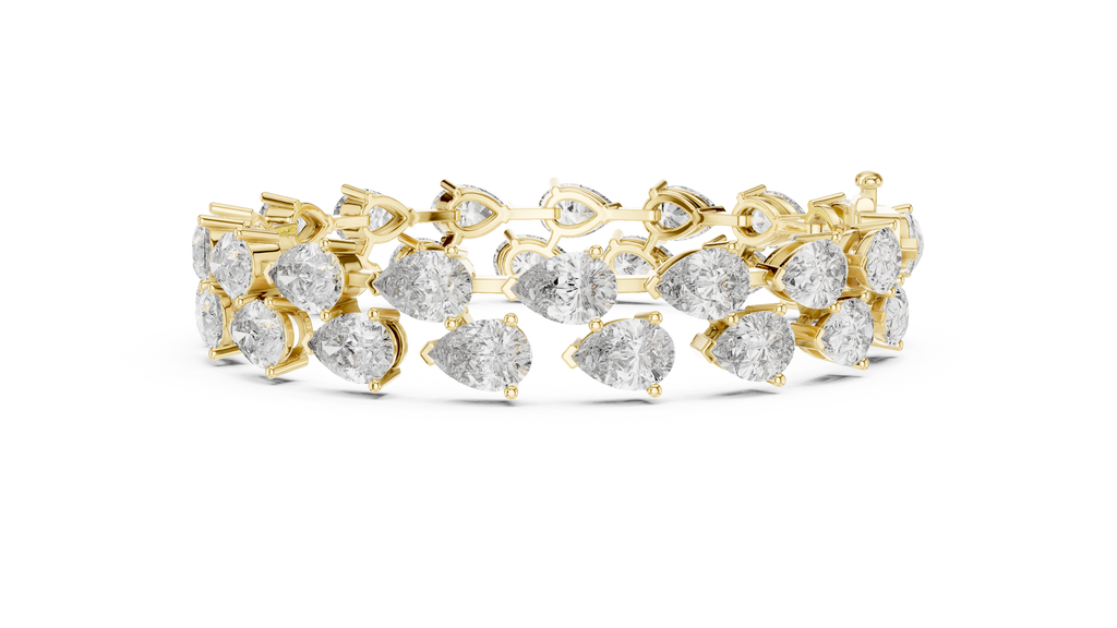 Pear-Shaped Tennis Bracelet | Luxury Diamond Bracelet Double-Row Tennis Bracelet
