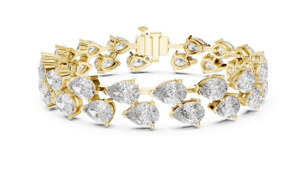 Pear-Shaped Tennis Bracelet | Luxury Diamond Bracelet Double-Row Tennis Bracelet