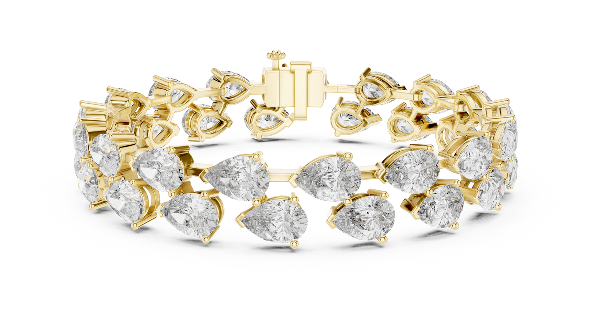Pear-Shaped Tennis Bracelet | Luxury Diamond Bracelet Double-Row Tennis Bracelet