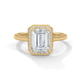 Valencia Emerald Cut Halo Moissanite Engagement Ring