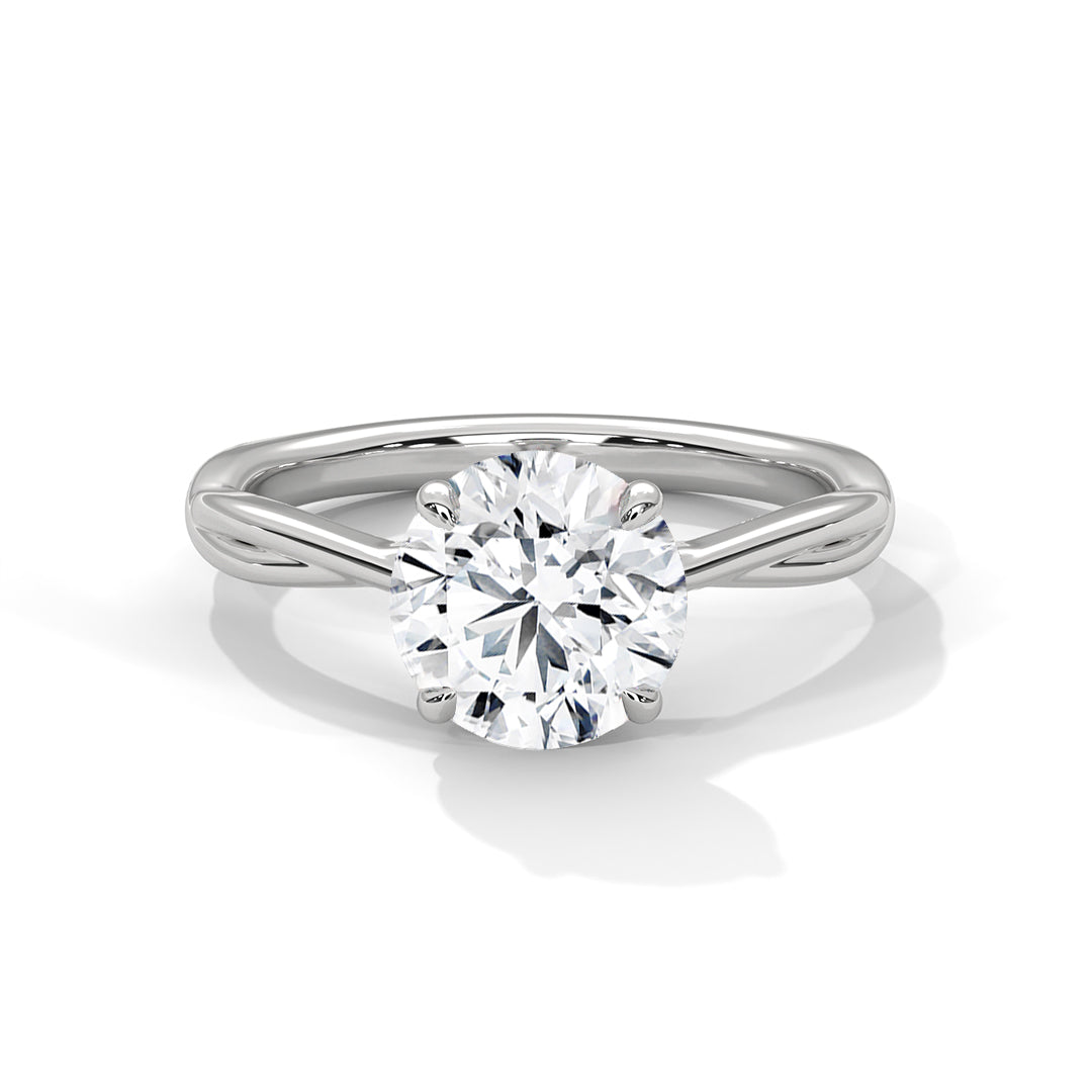 Infinity Twist Round Moissanite Engagement Ring
