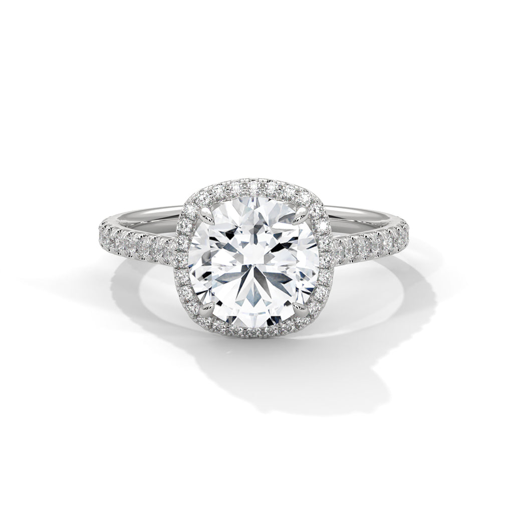 Isabella Cushion Halo Moissanite Engagement Ring