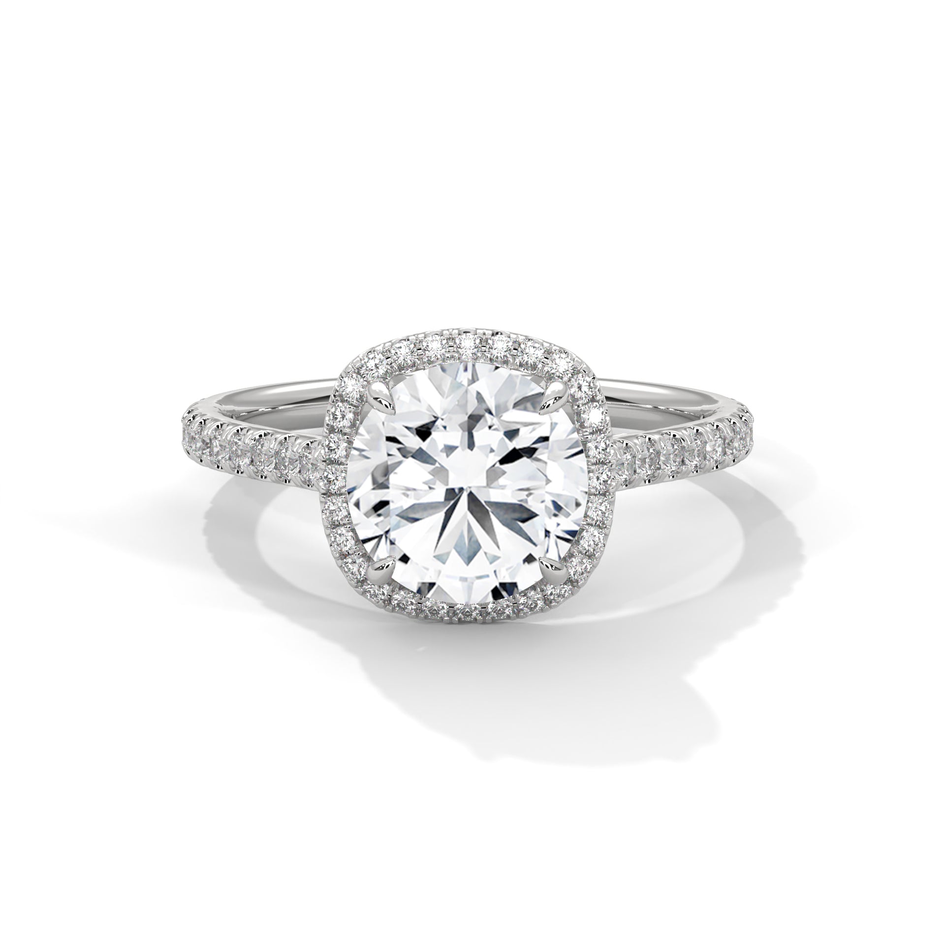Isabella Cushion Halo Moissanite Engagement Ring