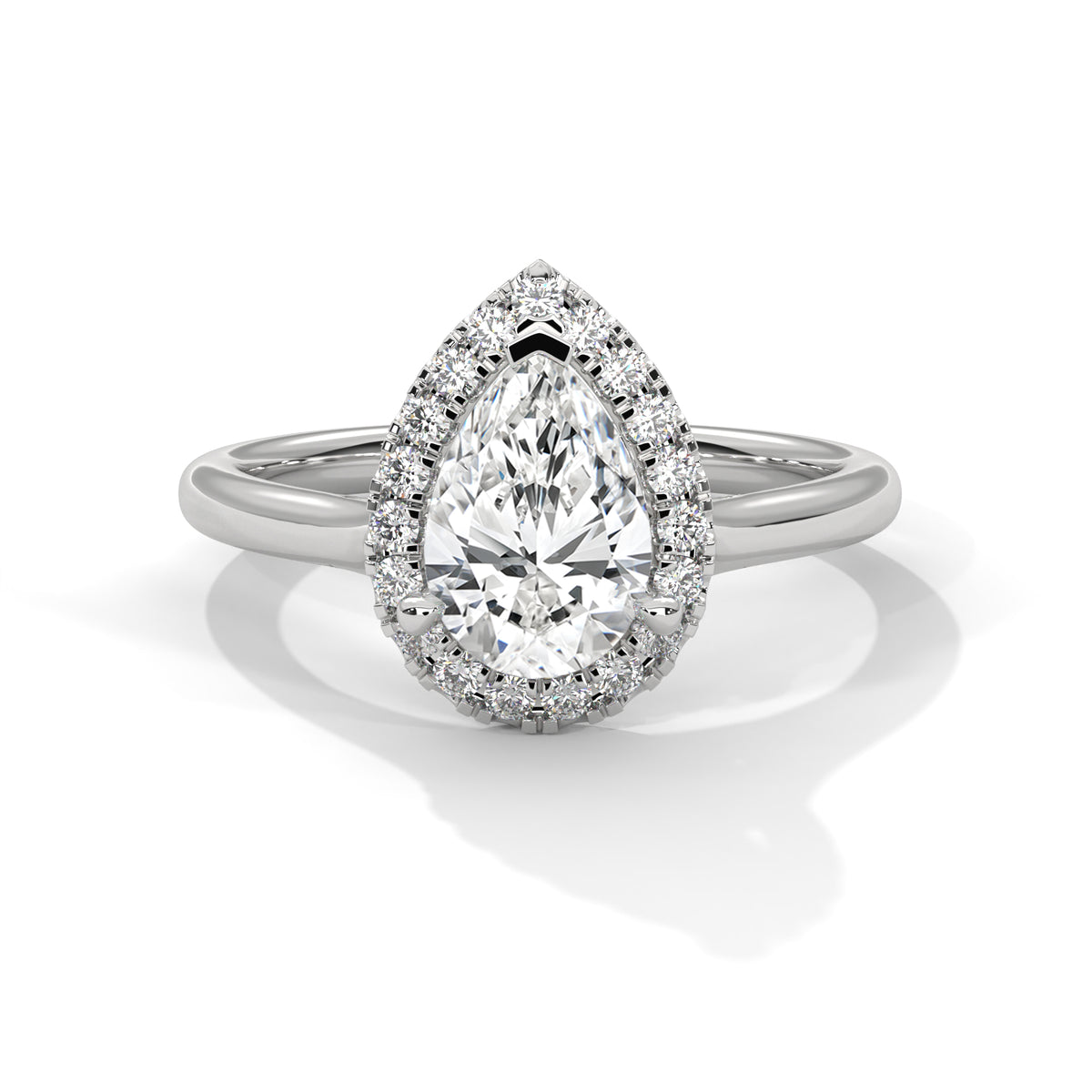 Pear Cut Halo Moissanite Ring 925 Sterling Silver & 18K Plating Solatier luxurious ring