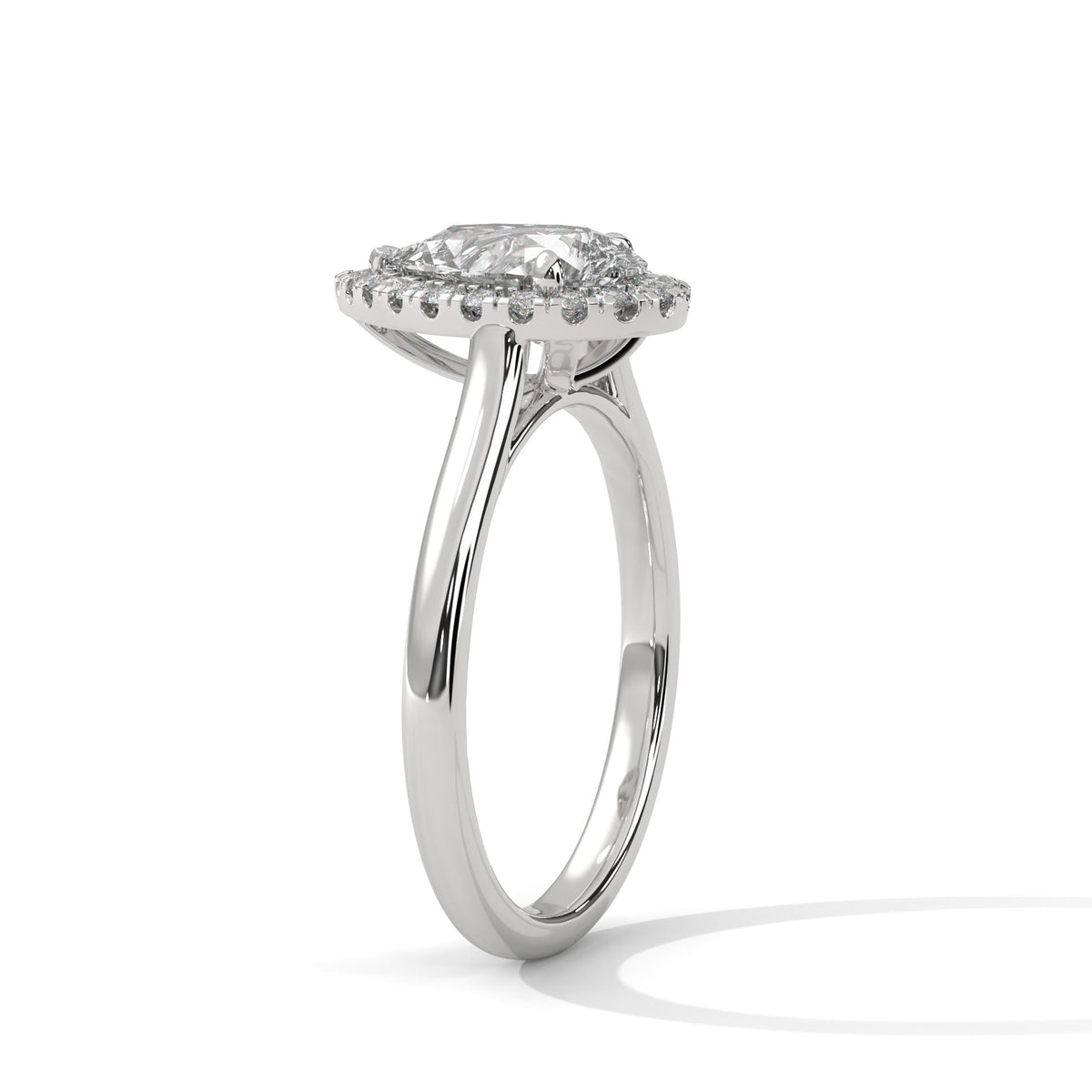 Pear Cut Halo Moissanite Ring 925 Sterling Silver & 18K Plating Solatier luxurious ring
