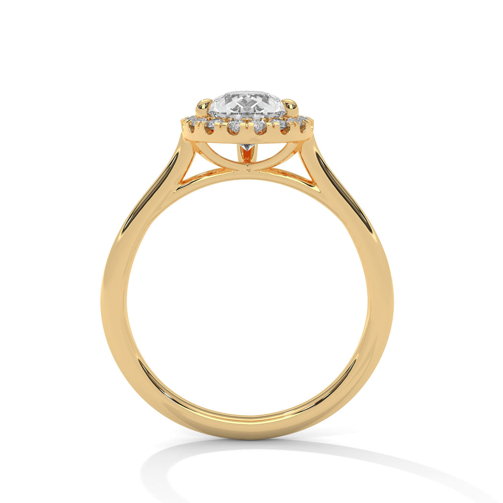 Pear Cut Halo Moissanite Ring 925 Sterling Silver & 18K Plating Solatier luxurious ring