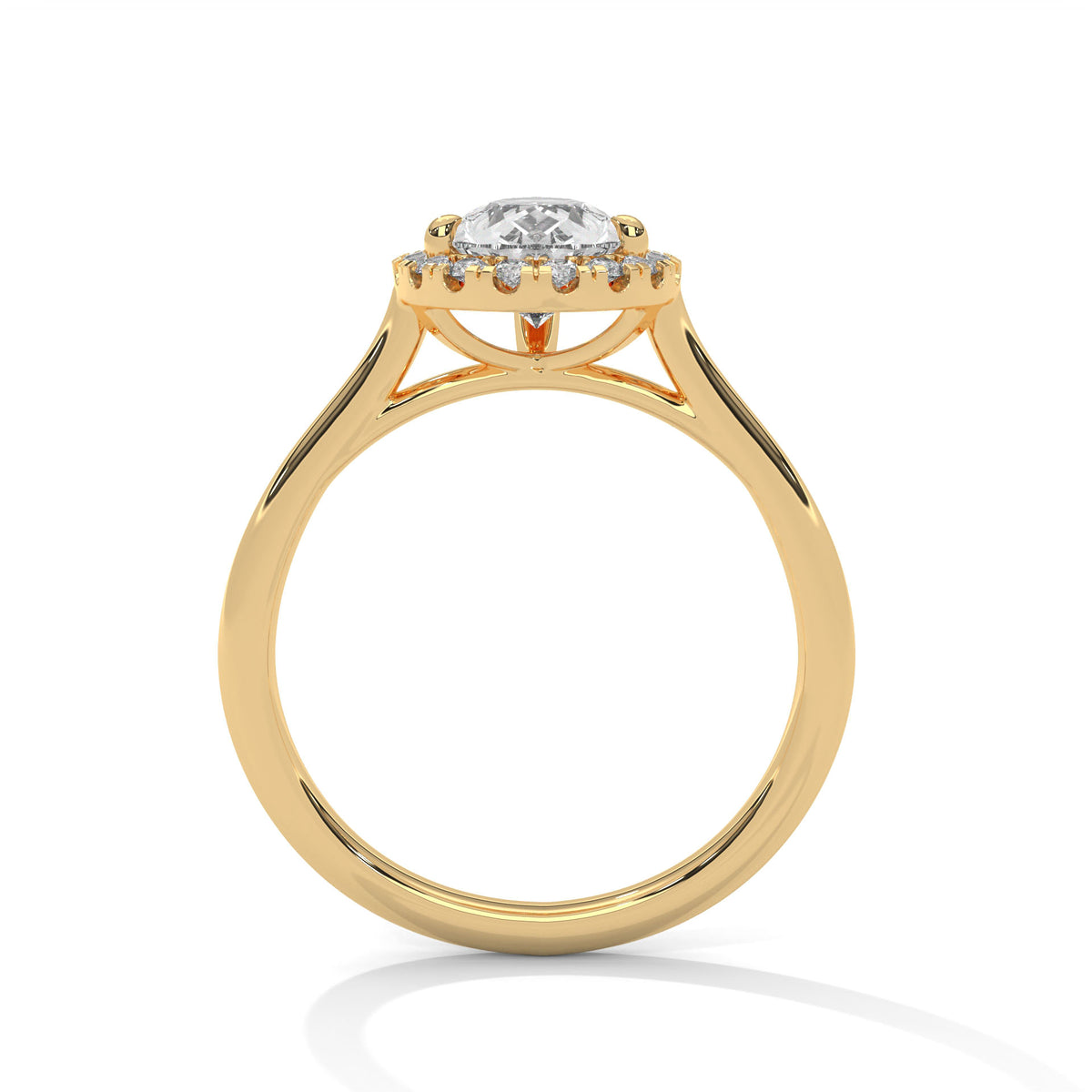 Pear Cut Halo Moissanite Ring 925 Sterling Silver & 18K Plating Solatier luxurious ring
