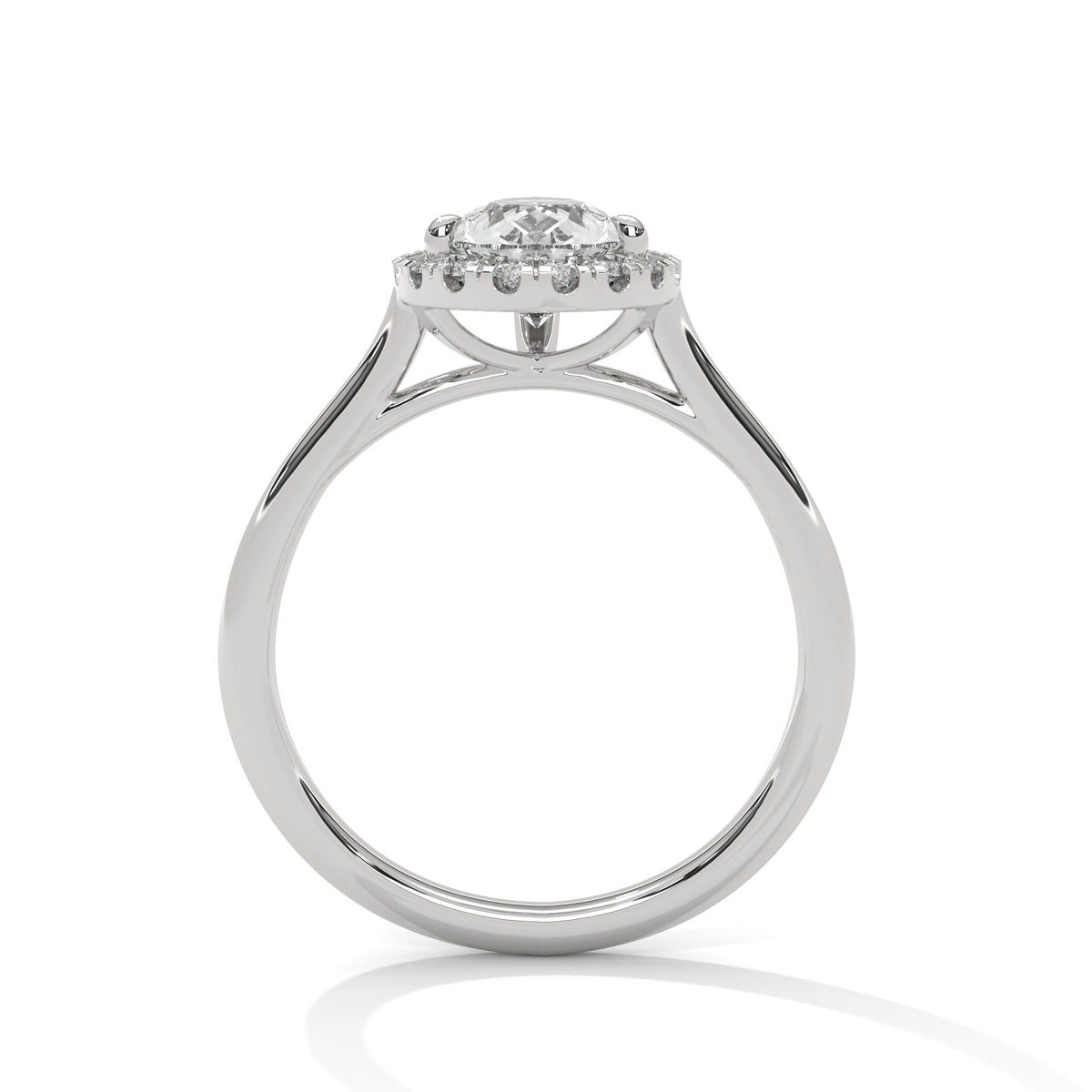 Pear Cut Halo Moissanite Ring 925 Sterling Silver & 18K Plating Solatier luxurious ring