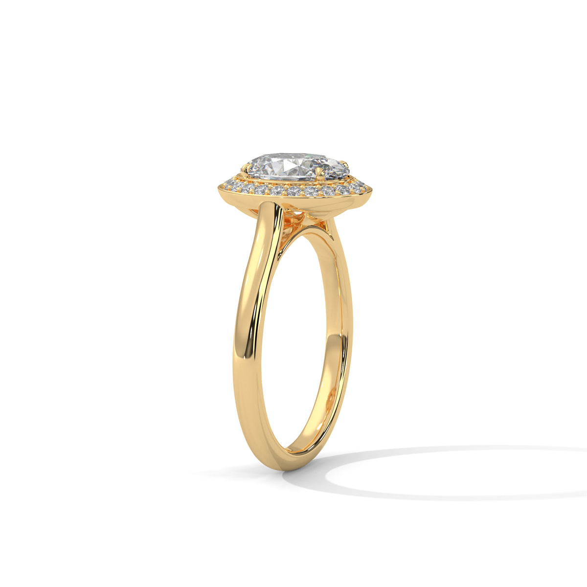 Oval Halo Moissanite Ring | 23-Stone Halo | 925 Sterling Silver & 18K Plating
