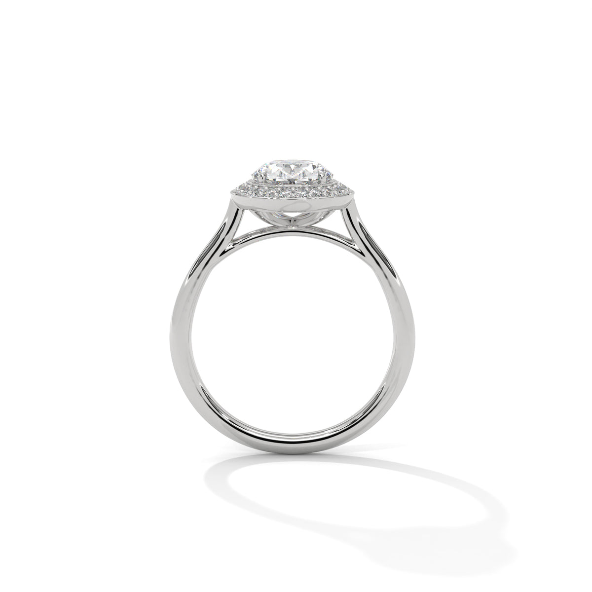 Oval Halo Moissanite Ring | 23-Stone Halo | 925 Sterling Silver & 18K Plating