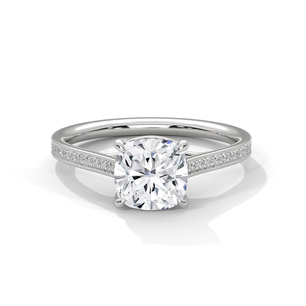 Aurielle Cushion Pavé Solitaire Ring