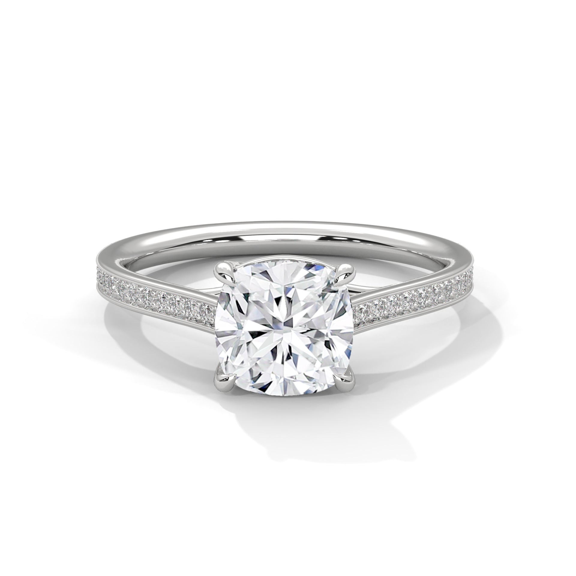 Aurielle Cushion Pavé Solitaire Ring